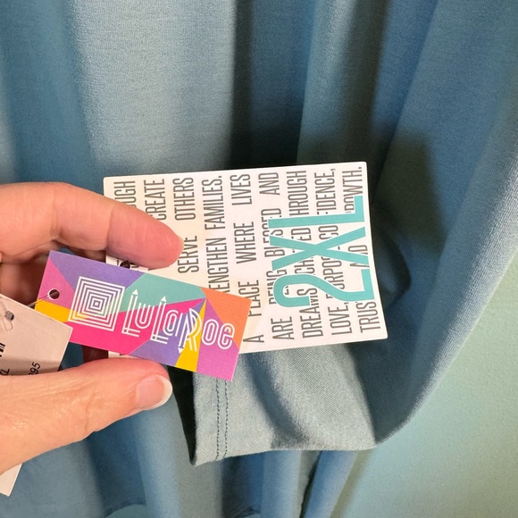NWT Lularoe, Debbie dress, size XXL , light blue/green color . - Picture 2 of 4